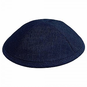 כיפה פשתן כחול כהה כיפה פשתן כחול כהה